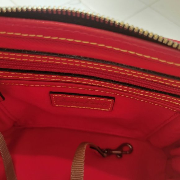 DOONEY & BOURKE Small Red Printed Leather Handbag Crossbody Bag - Picture 14 of 16